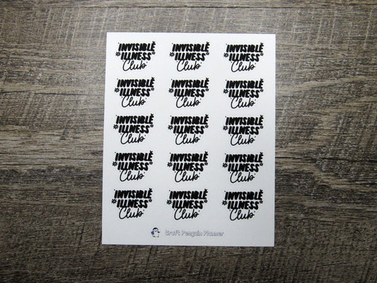 Invisible Illness Club Sticker