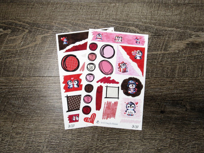 Journal Kit- JK017- Valentine Penguins