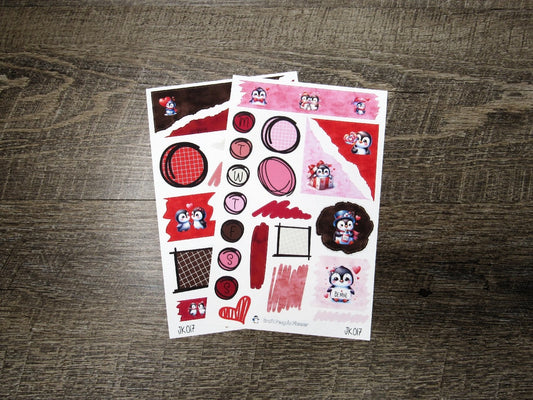 Journal Kit- JK017- Valentine Penguins