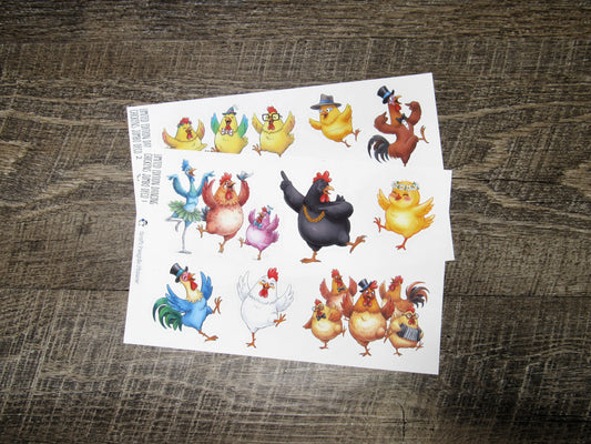 LIMITED EDITION Jumbo deco- Dancing Chickens