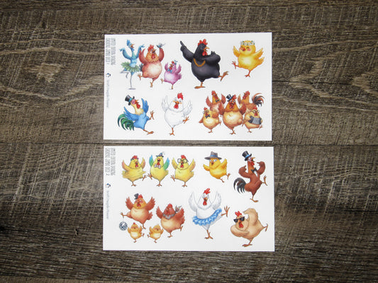 LIMITED EDITION Jumbo deco- Dancing Chickens