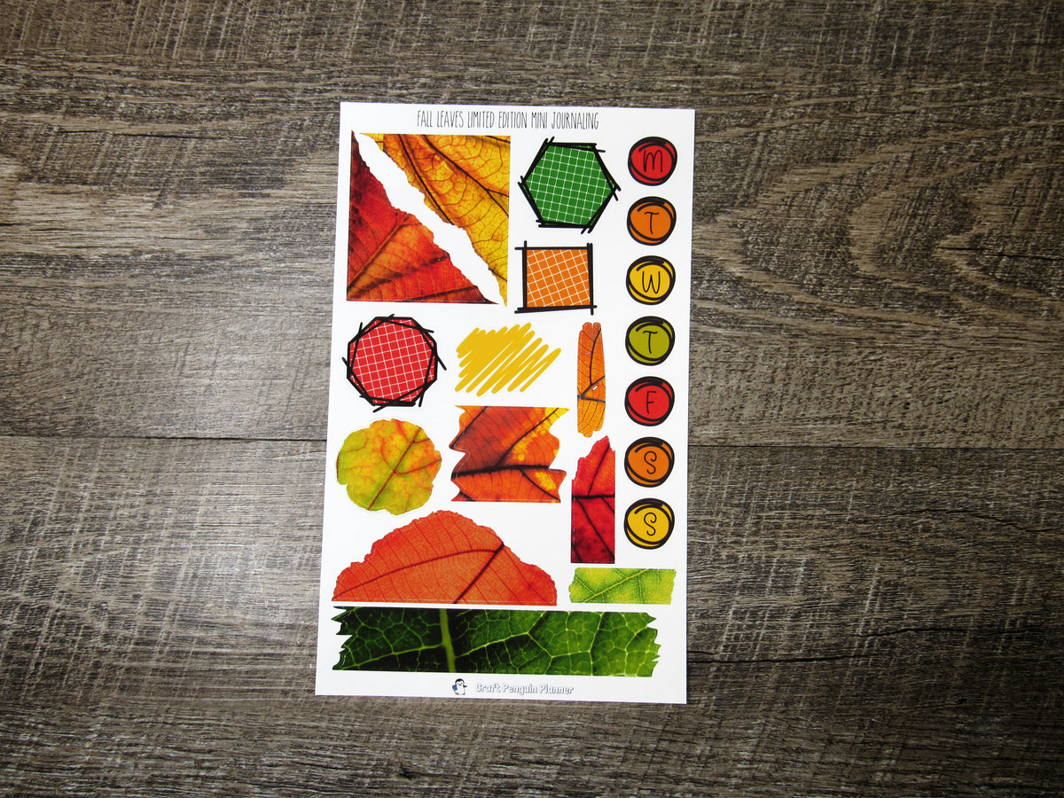 LIMITED EDITION Fall Leaves Mini Journal Sheet