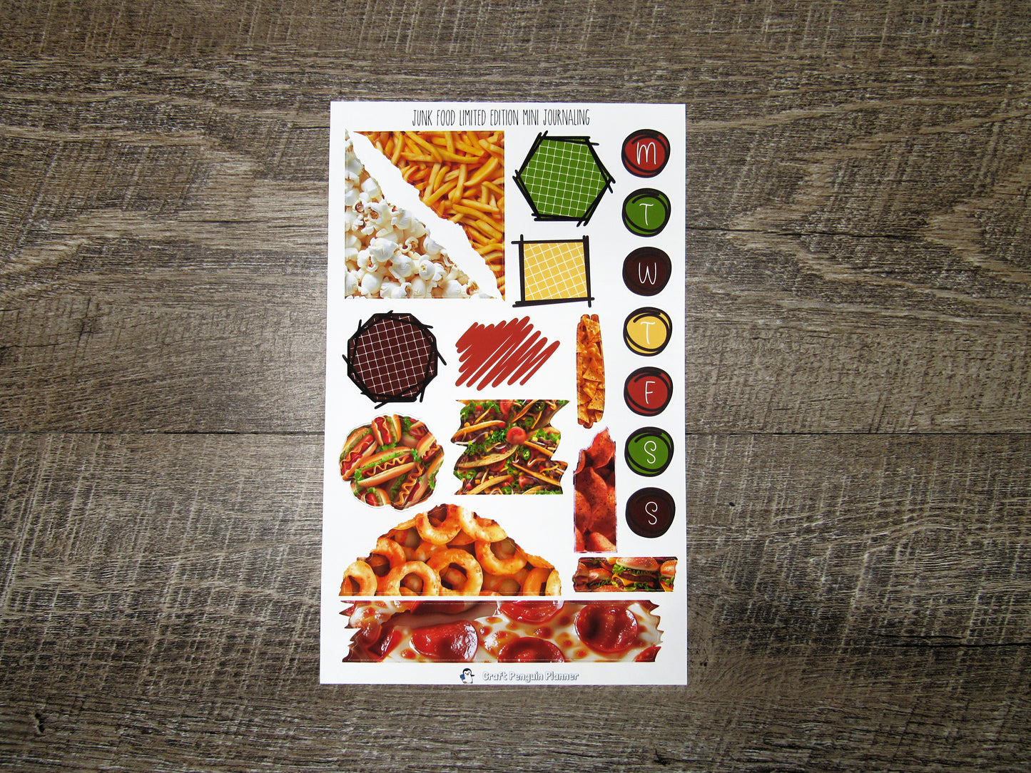 LIMITED EDITION Junk Food Mini Journal Sheet