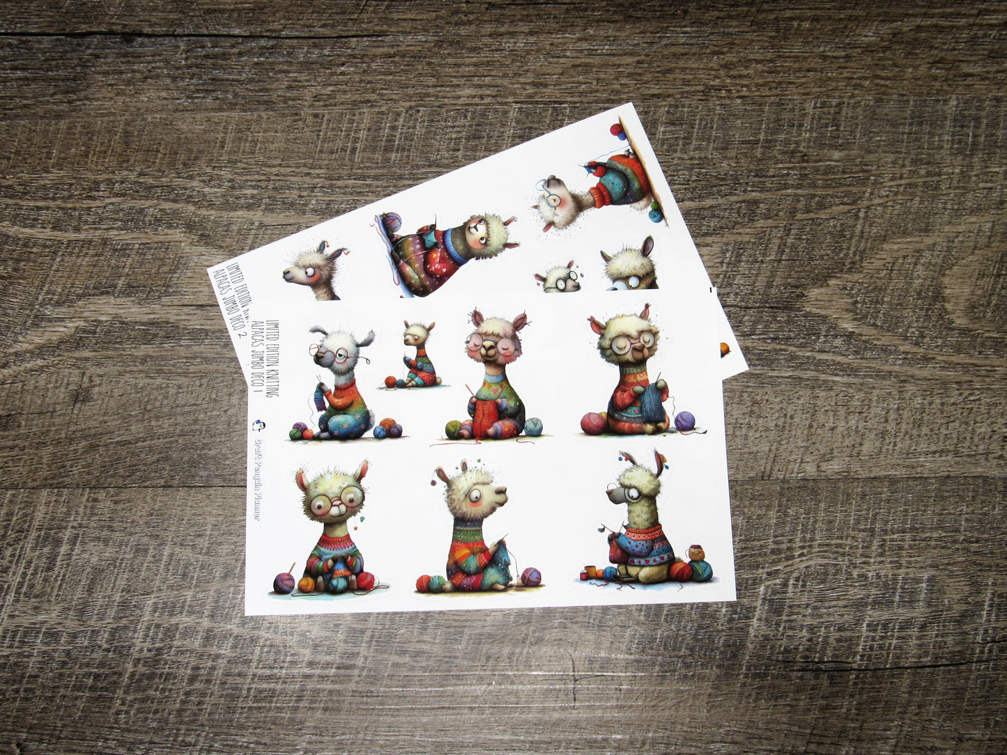 LIMITED EDITION Jumbo deco- Knitting Alpacas