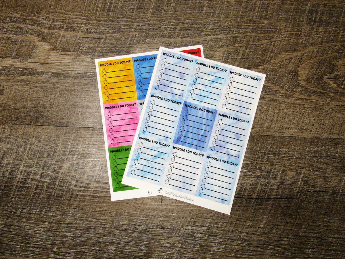 LIMITED EDITION Waddle I do Today Checklist Boxes
