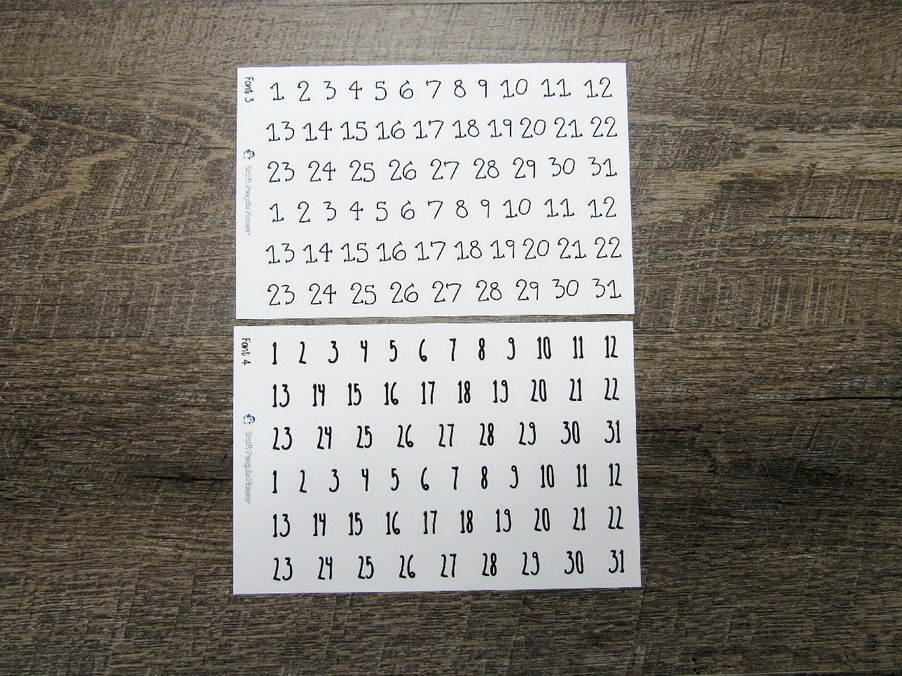 Large Script Date Dots