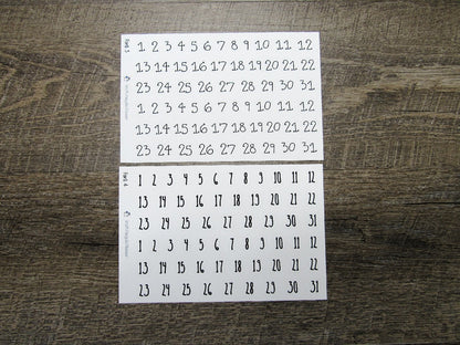 Large Script Date Dots