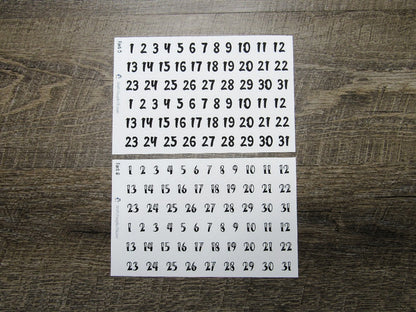 Large Script Date Dots