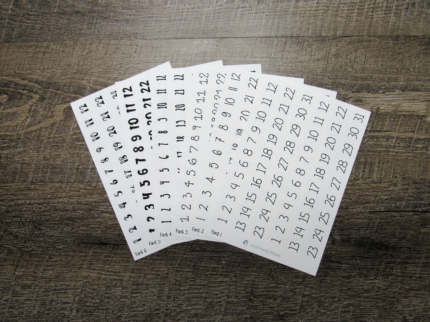 Large Script Date Dots