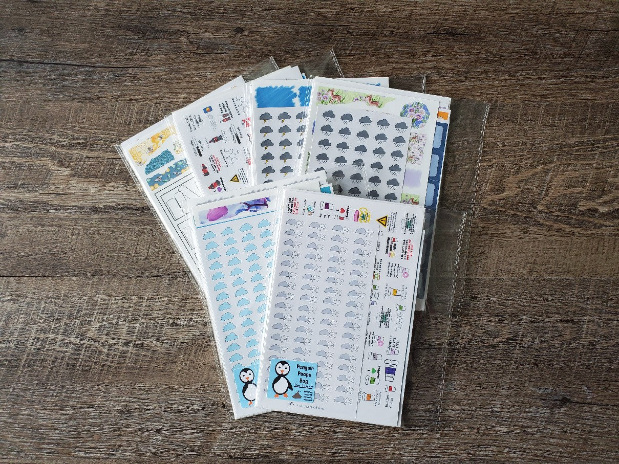 Large Sheet Functional Penguin Poops (Oops) Stickers- NO COUPONS