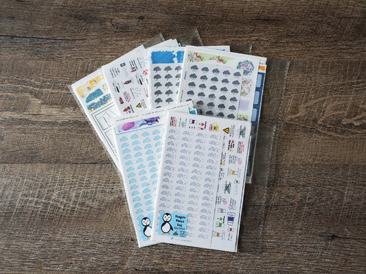 Large Sheet Functional Penguin Poops (Oops) Stickers- NO COUPONS
