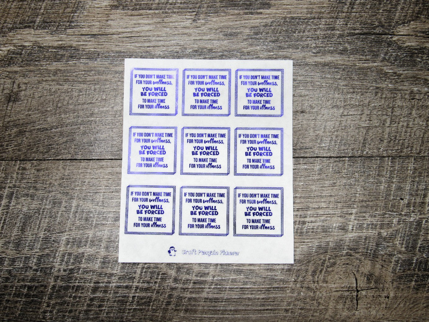 Make time for your wellness Quote stickers