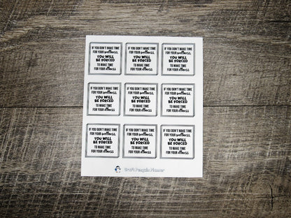 Make time for your wellness Quote stickers