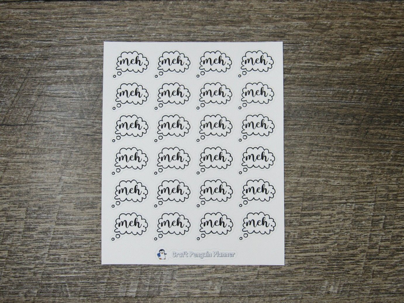 Meh Sticker – Craft Penguin Planner