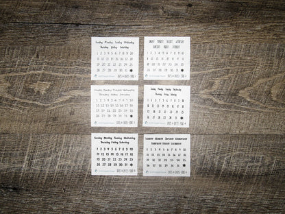 Monthly Days & Dates