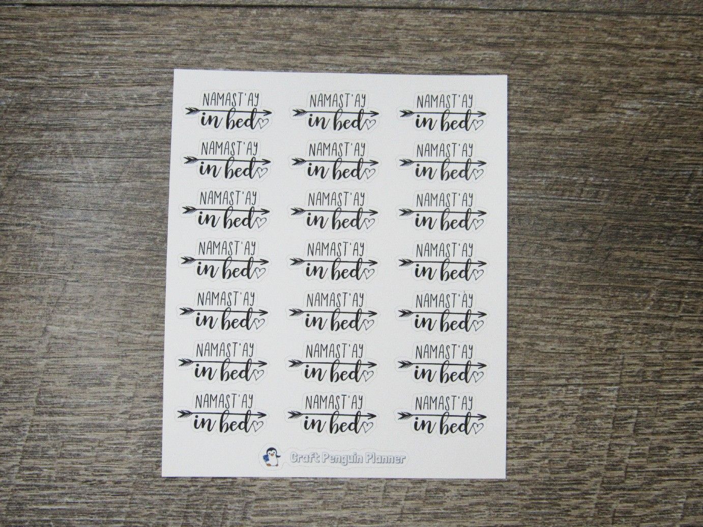 Namast'ay in Bed Quote Stickers