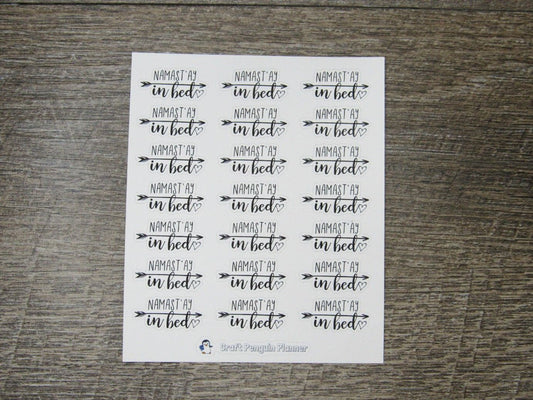 Namast'ay in Bed Quote Stickers