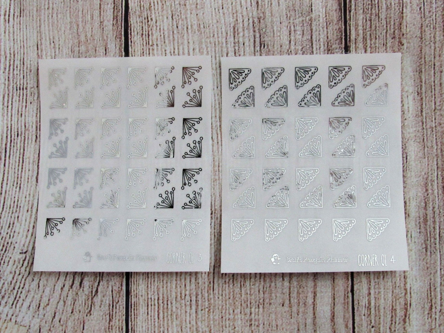 Photo Corner Foiled Overlay stickers