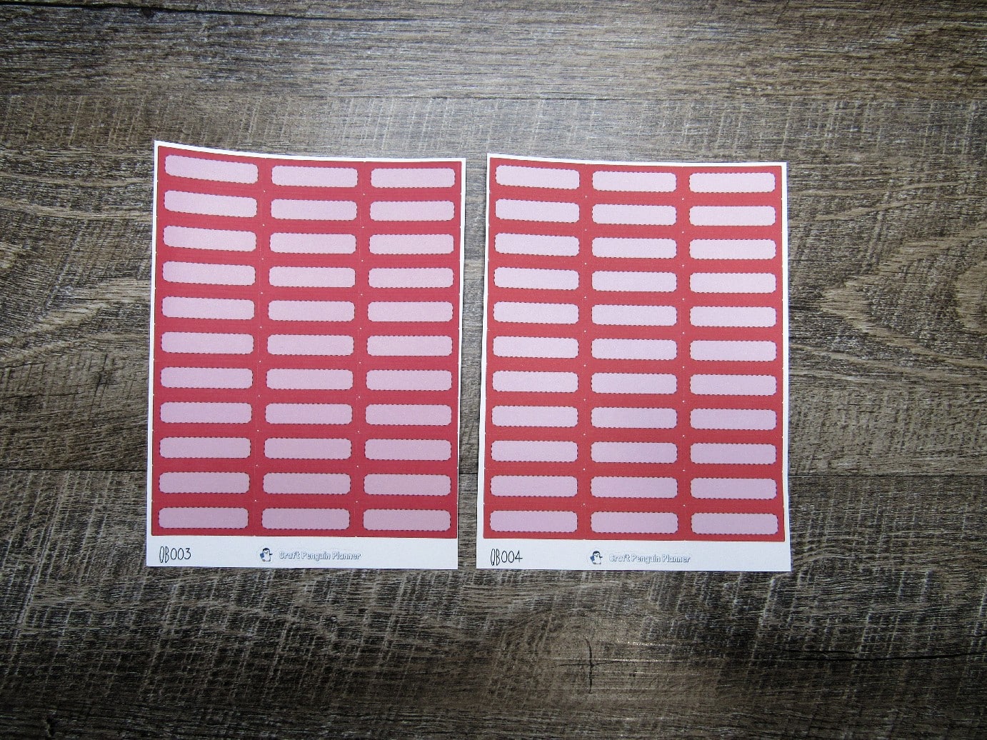 Quarter Boxes- Individual Color Sheets- QB001-QB050