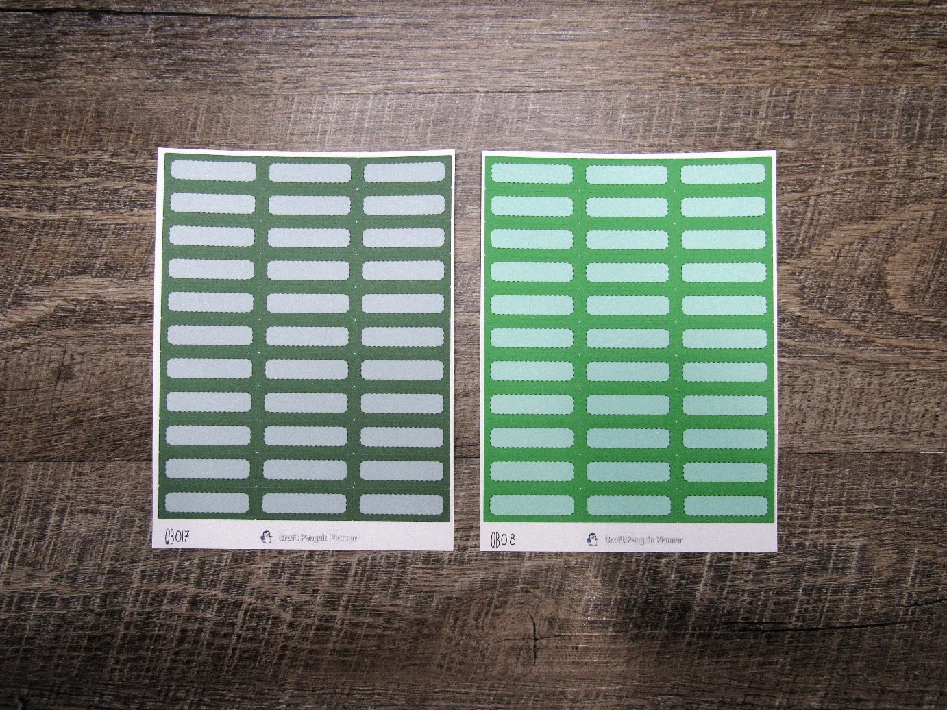 Quarter Boxes- Individual Color Sheets- QB001-QB050