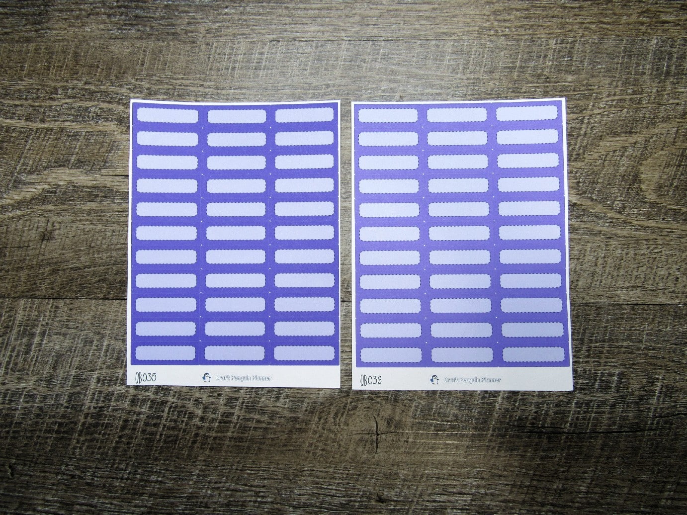 Quarter Boxes- Individual Color Sheets- QB001-QB050