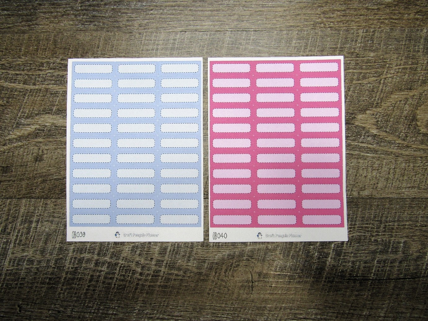 Quarter Boxes- Individual Color Sheets- QB001-QB050