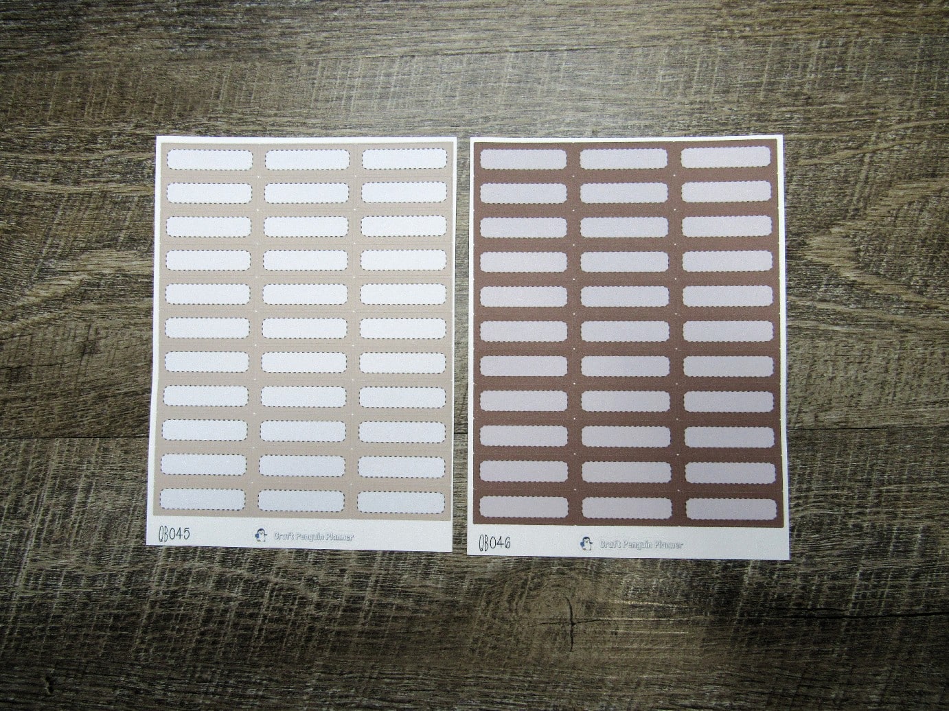 Quarter Boxes- Individual Color Sheets- QB001-QB050