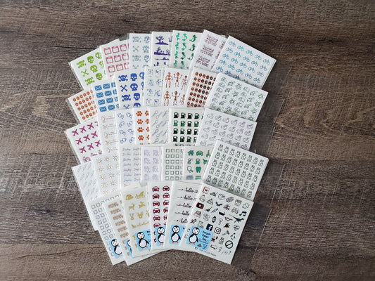 FOILED Quarter Sheet- 5 SHEETS- Penguin Poops (Oops) Stickers-NO COUPONS