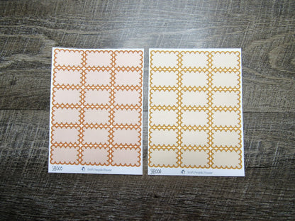 Scalloped Half Boxes- Individual Color Sheets- SHB001-SHB030