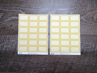 Scalloped Half Boxes- Individual Color Sheets- SHB001-SHB030