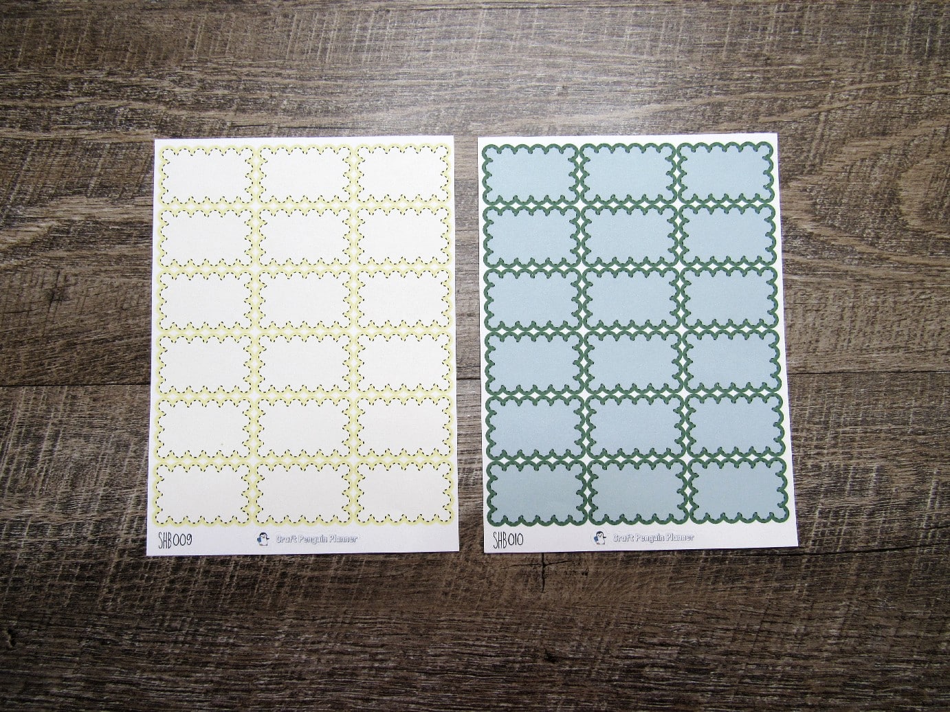 Scalloped Half Boxes- Individual Color Sheets- SHB001-SHB030