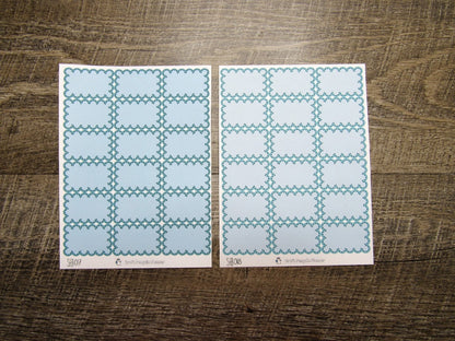 Scalloped Half Boxes- Individual Color Sheets- SHB001-SHB030