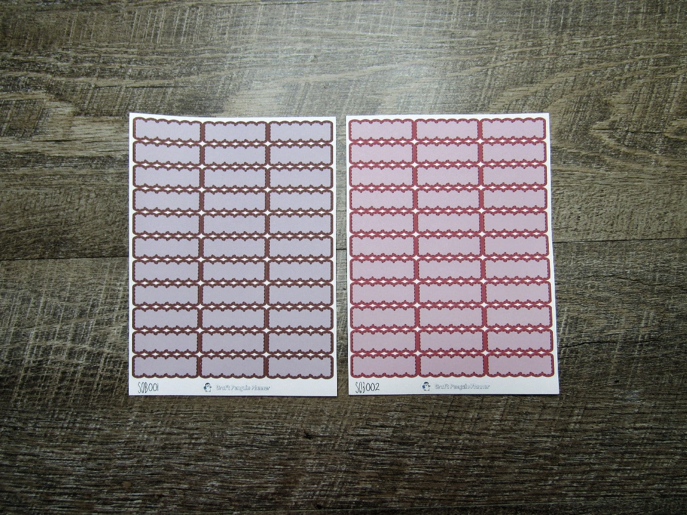 Scalloped Quarter Boxes- Individual Color Sheets- SCQB001-SCQB050