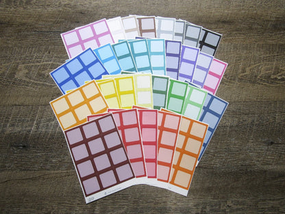 Square Boxes- Individual Color Sheets- SQB001-SQB030