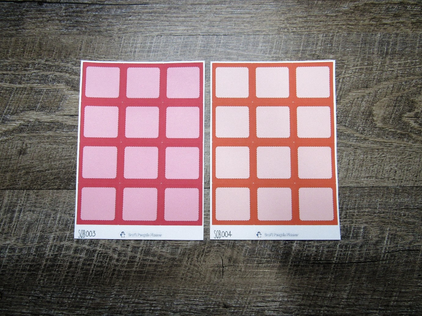 Square Boxes- Individual Color Sheets- SQB001-SQB030