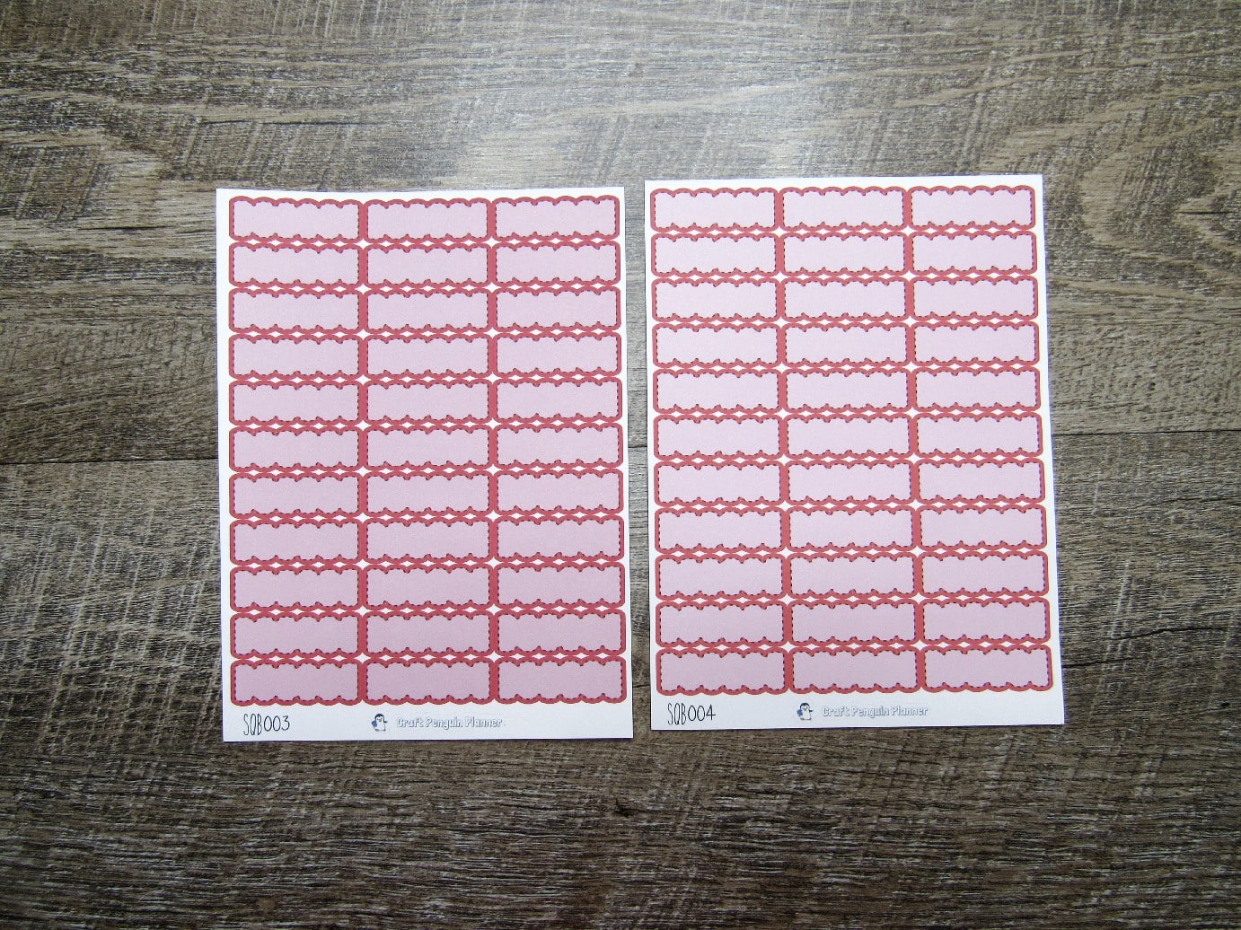 Scalloped Quarter Boxes- Individual Color Sheets- SCQB001-SCQB050