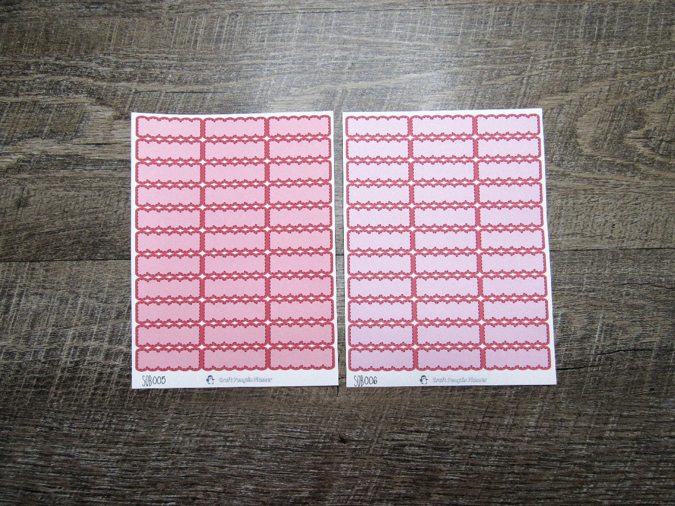 Scalloped Quarter Boxes- Individual Color Sheets- SCQB001-SCQB050