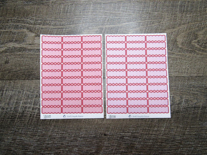 Scalloped Quarter Boxes- Individual Color Sheets- SCQB001-SCQB050