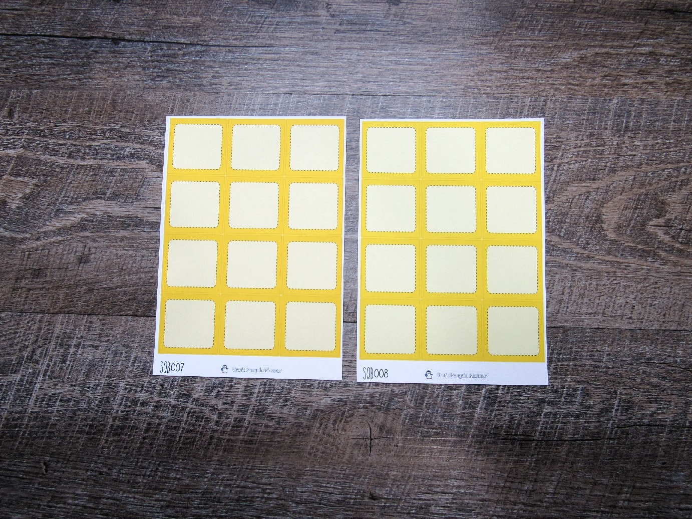 Square Boxes- Individual Color Sheets- SQB001-SQB030