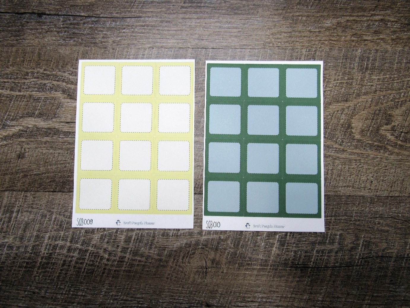 Square Boxes- Individual Color Sheets- SQB001-SQB030