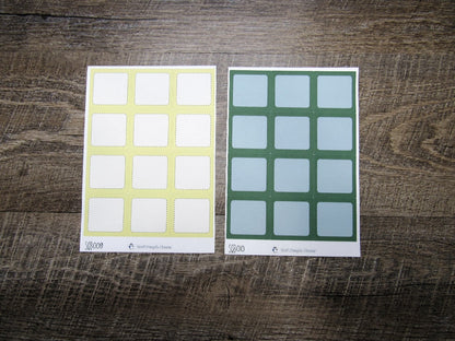 Square Boxes- Individual Color Sheets- SQB001-SQB030