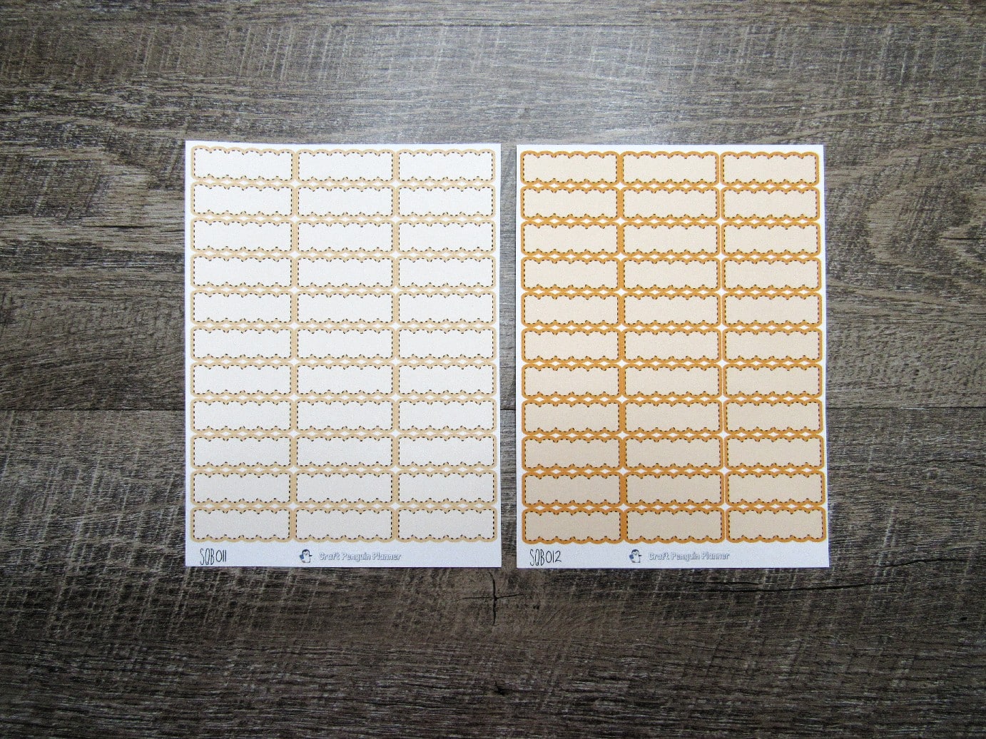 Scalloped Quarter Boxes- Individual Color Sheets- SCQB001-SCQB050