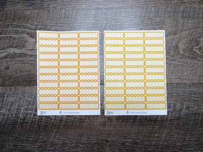 Scalloped Quarter Boxes- Individual Color Sheets- SCQB001-SCQB050