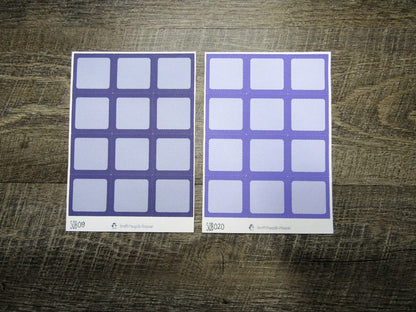 Square Boxes- Individual Color Sheets- SQB001-SQB030