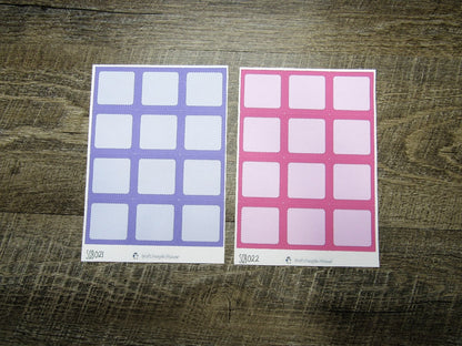 Square Boxes- Individual Color Sheets- SQB001-SQB030