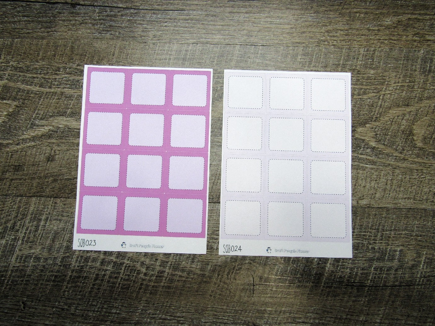 Square Boxes- Individual Color Sheets- SQB001-SQB030