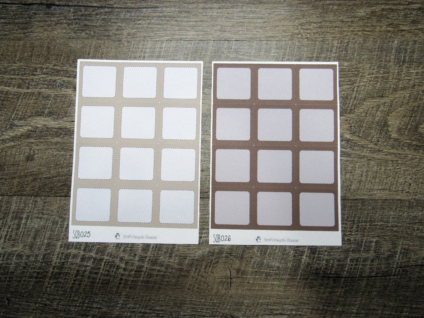 Square Boxes- Individual Color Sheets- SQB001-SQB030