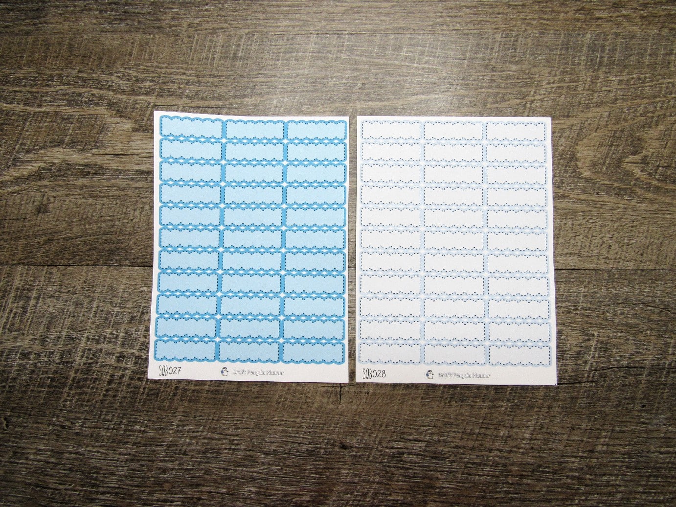 Scalloped Quarter Boxes- Individual Color Sheets- SCQB001-SCQB050