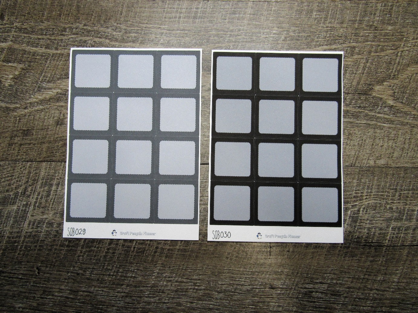 Square Boxes- Individual Color Sheets- SQB001-SQB030