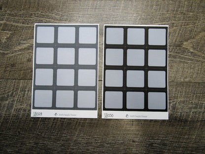 Square Boxes- Individual Color Sheets- SQB001-SQB030